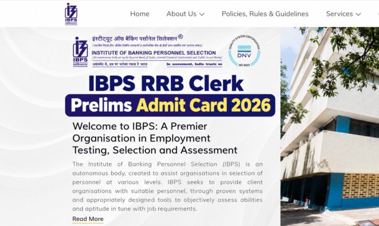 IBPS RRB Clerk Prelims Admit Card 2026 Download Office Assistant (Multipurpose) CRP RRB-XV Call Letter @ ibps.in