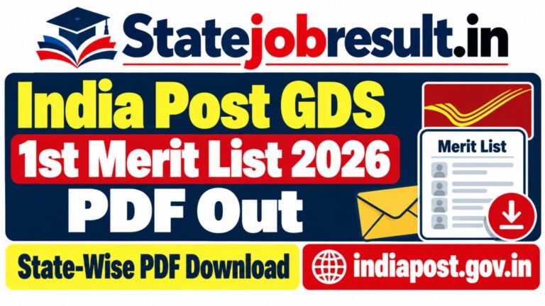 India Post GDS 1st Merit List 2026 PDF Out at indiapost.gov.in, Check India Post GDS Result Name Wise