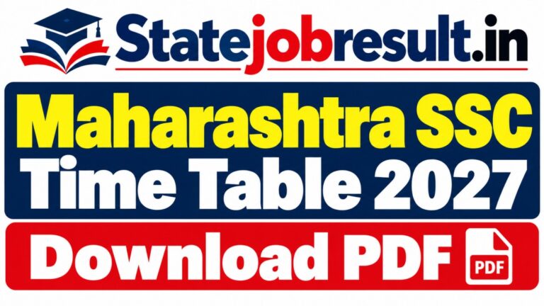 Maharashtra SSC Time Table 2027 PDF, Download MSBSHSE 10th Exam Date Subject-Wise