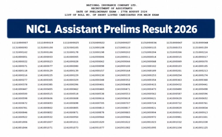 NICL Assistant Prelims Result 2026 Out, Download Merit List PDF @ nationalinsurance.nic.co.in