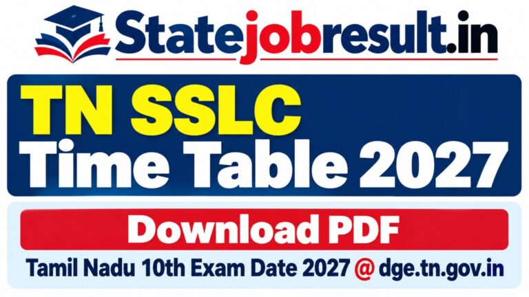 TN SSLC Time Table 2027 Download PDF Out, Tamil Nadu 10th Exam Date 2027 @ dge.tn.gov.in
