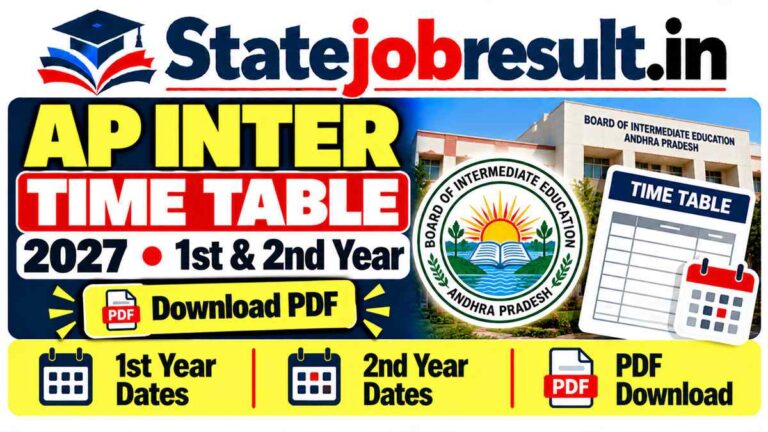 AP Inter Time Table 2027, Download BIEAP Inter 1st 2nd Year Time Table PDF