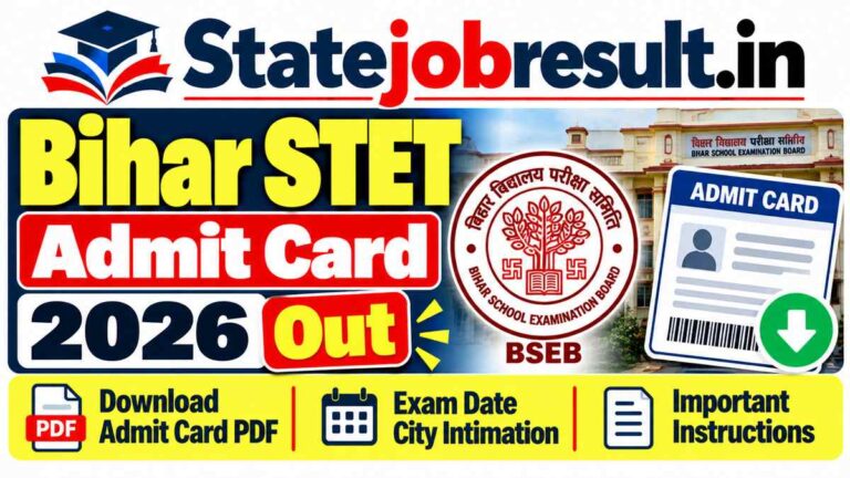 Bihar STET Admit Card 2026 (18 Oct) Download Final Hall Ticket Link @ stetregistration.cbrt.co.in