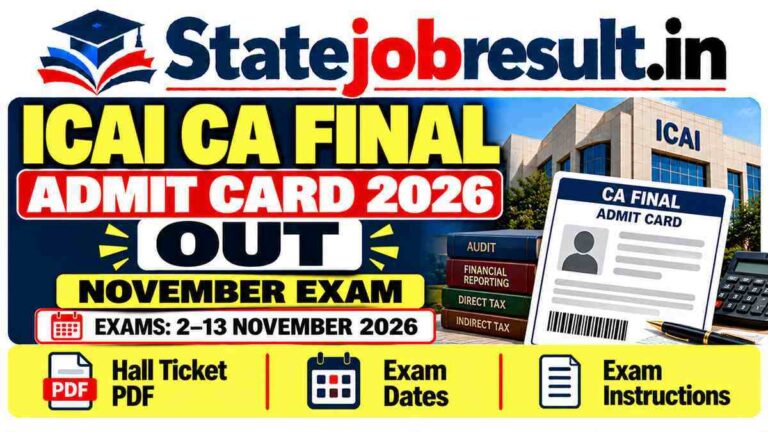 ICAI CA Final Admit Card 2026 Out, Download Hall Ticket at eservices.icai.org