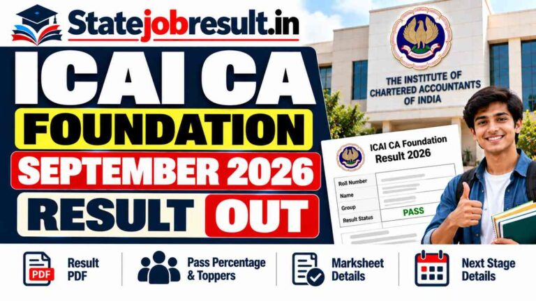 ICAI CA Foundation September 2026 Result Soon, Download Score Card, Toppers @ caresults.icai.org