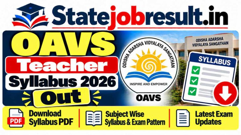 OAVS Teacher Syllabus 2026 (Out) Download Subject-Wise Syllabus, Exam Pattern PDF
