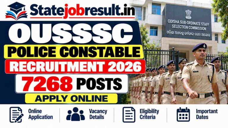 OUSSSC Recruitment 2026 Out, Apply Online for 7268 Police Constable Posts