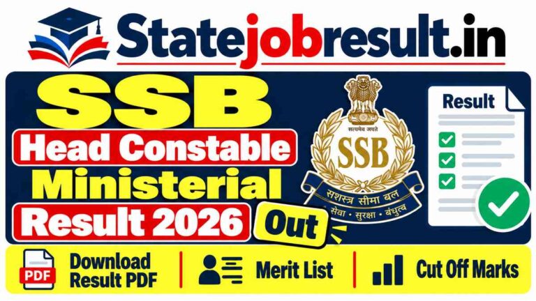 SSB Head Constable Ministerial Result 2026 Out, Download Marks & Merit List PDF
