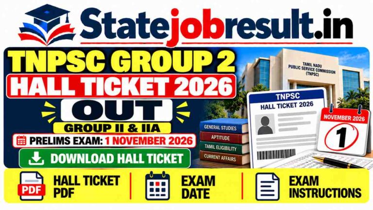 TNPSC Group 2 Hall Ticket 2026 Out, Download Prelims Hall Ticket @ tnpsc.gov.in
