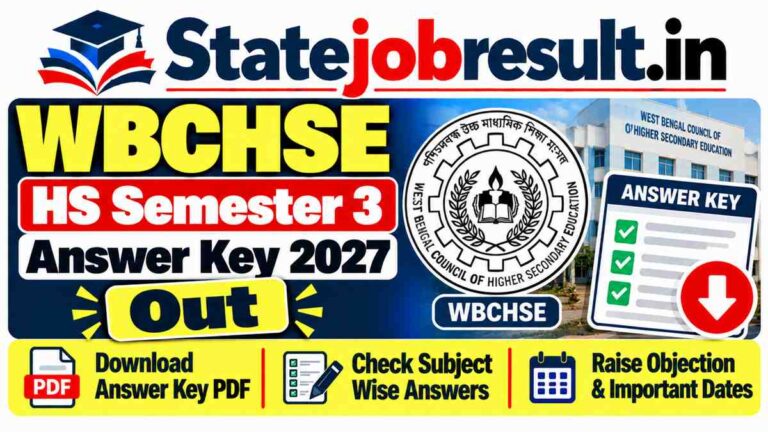 WBCHSE HS Semester 3 Answer Key 2027 Out, Apply Objection Before the Last Date