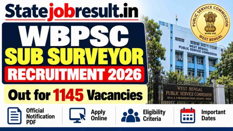 WBPSC Sub Surveyor Recruitment 2026 Out for 1145 Vacancies, Apply Online at psc.wb.gov.in